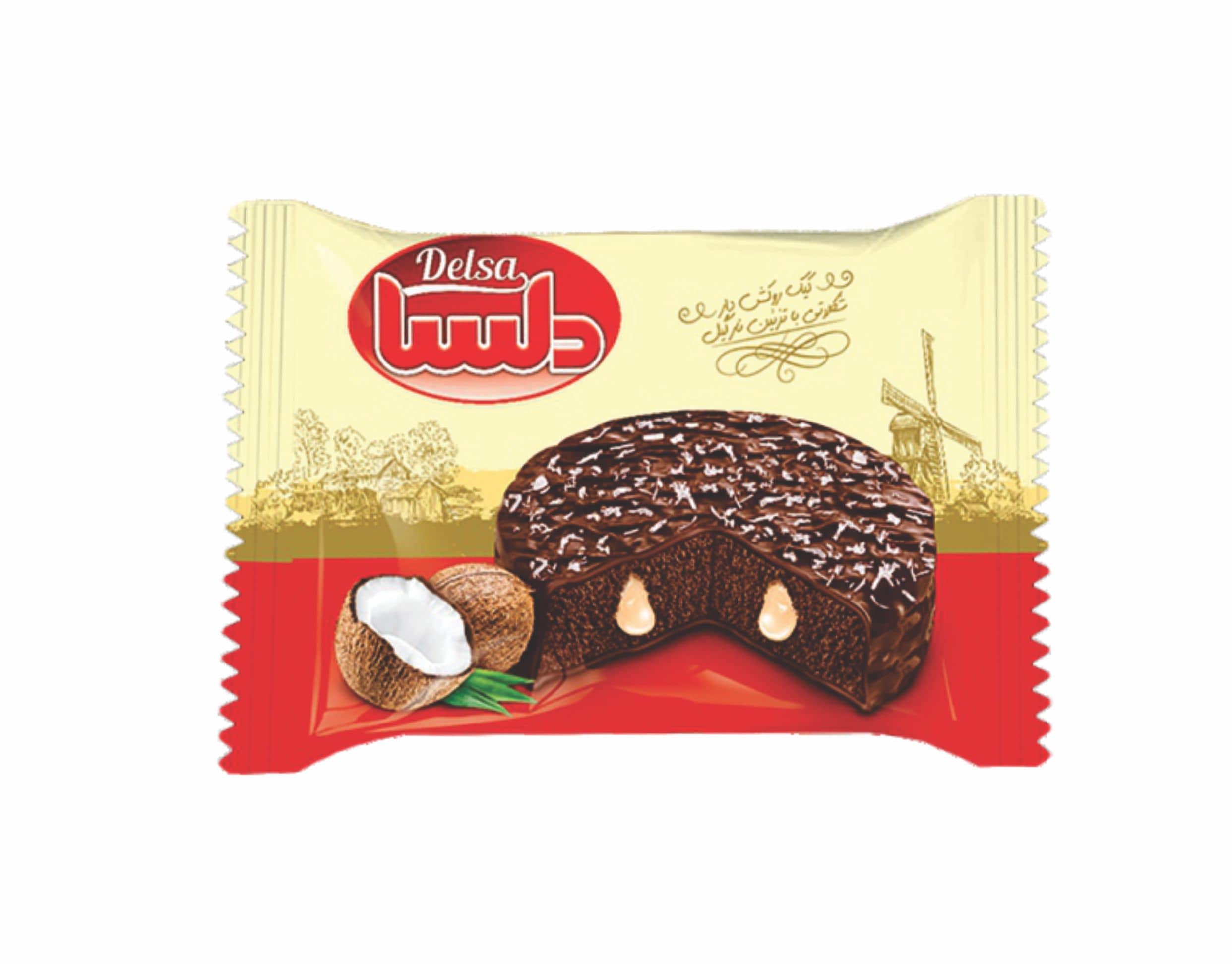 Delsa Oval Cocoa Cake Coconut Filled