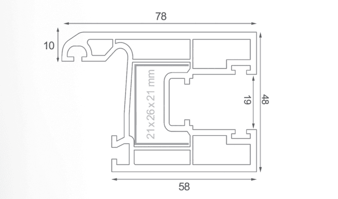 Sliding window sash profile