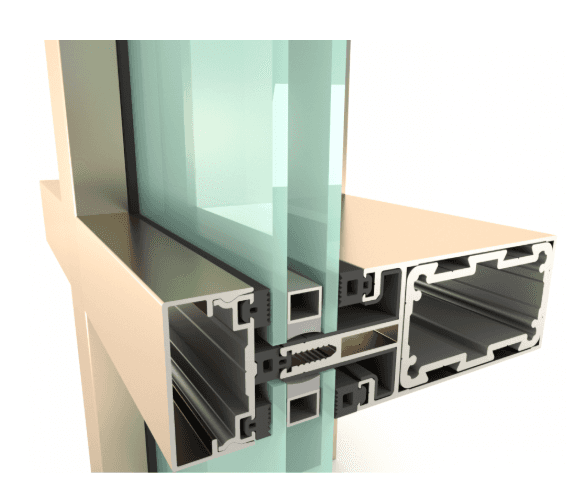 Aluminum Lamel facade, or curtain wall facade