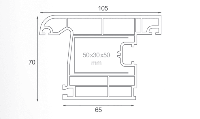 outside opening door sash profile 70mm