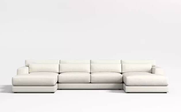Zed Design Ilya U-Shaped Comfort Sofa with Solid Natural Wood Frame