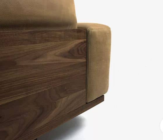 Zed Design Barana Modern Sofa with Solid Natural Walnut Wood Frame, High-Density Foam & Hypoallergenic Finish