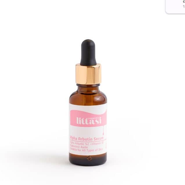 Littasi Professional Alpha Arbutin 2% Brightening & Anti-Dark Spot Facial Serum with Hyaluronic Acid and Vitamin B5  Skin Tone Correcting & Hyperpigmentation Treatment for All Skin Types, 30 ml