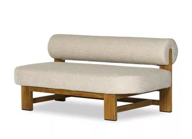Zed Design Custom Solid Walnut Wood 2-Seater Upholstered Sofa with High-Density Foam & Custom Fabric