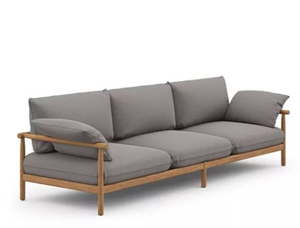 Zed Design Modern 3-Seater Sofa with Solid Natural Beech Wood Frame & Custom Upholstery