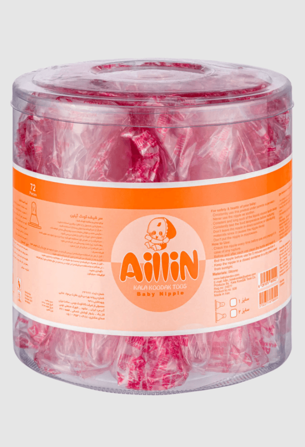 Aillin classic round nipple size 1 double crystal frame -size 1-2 clear box 72 PCS