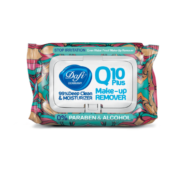 Q10 makeup remover wet wipes, anti-irritation, with lid, 50 sheets