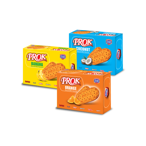 PROK Flavored Biscuit- Banana / Coconut / Orange (Family & Large Box Series)