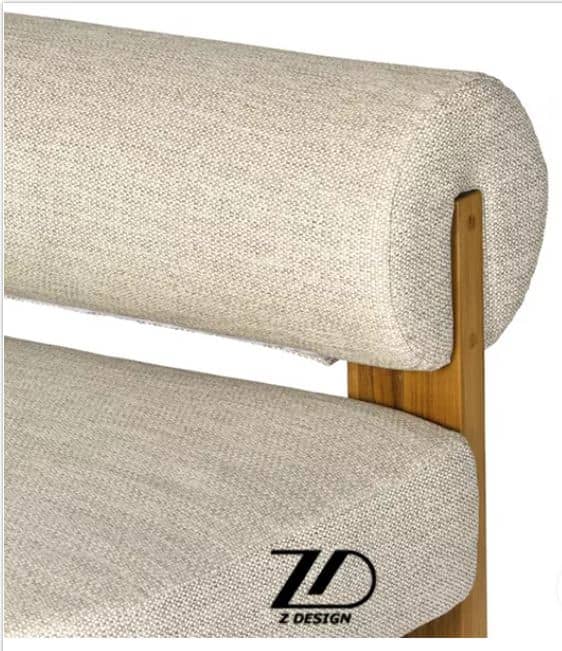 Zed Design Custom Solid Walnut Wood 2-Seater Upholstered Sofa with High-Density Foam & Custom Fabric