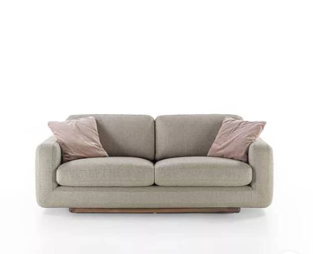 Zed Design Manely Modern Minimalist Walnut Wood Sofa with Polyurethane Foam