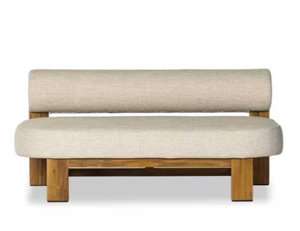 Zed Design Custom Solid Walnut Wood 2-Seater Upholstered Sofa with High-Density Foam & Custom Fabric