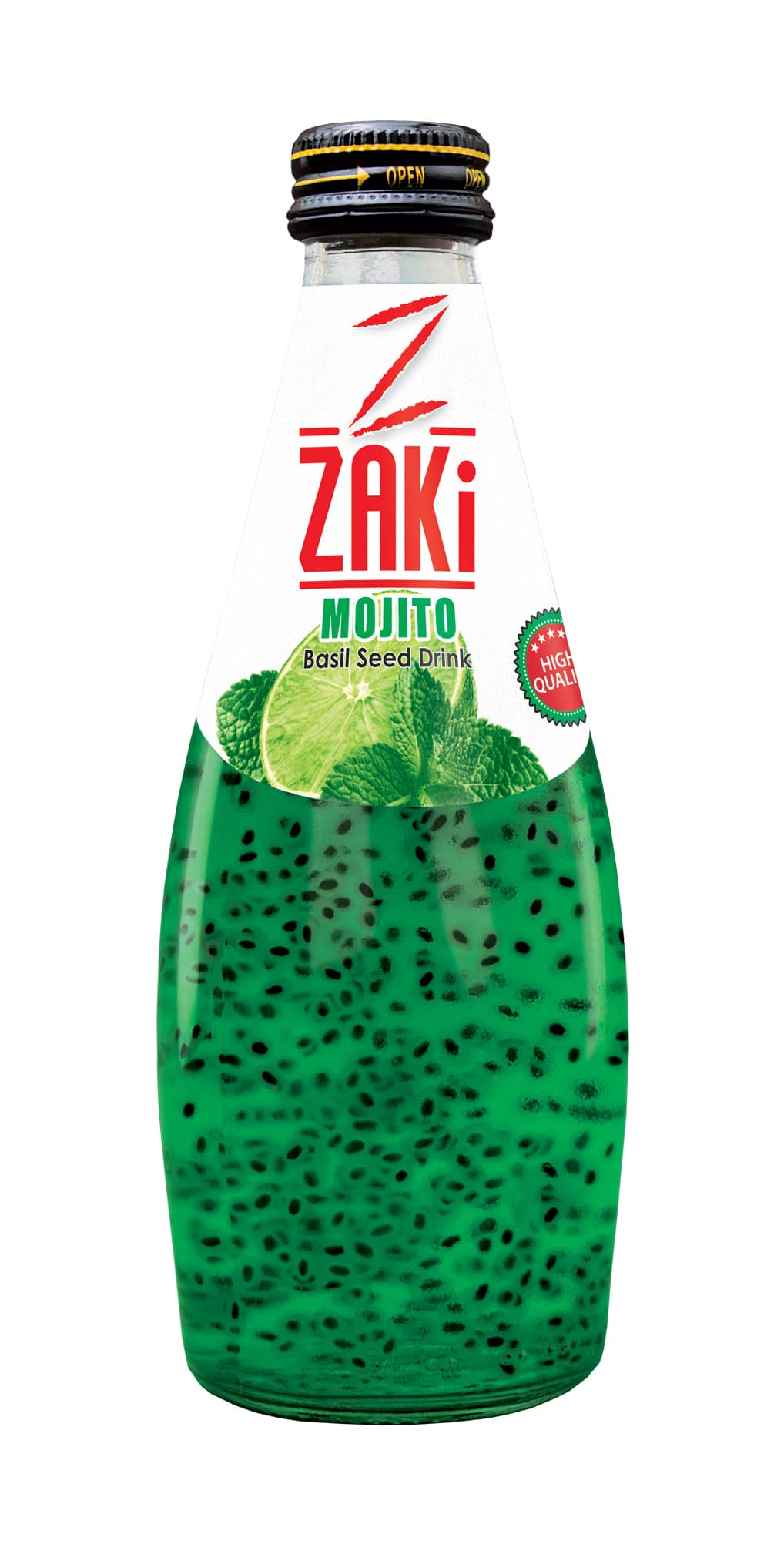 Mojito-Flavored Basil Seed Drink – 300ML Glass Bottle