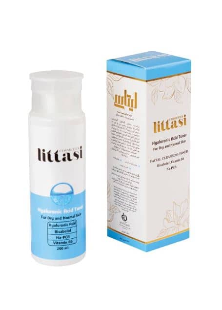 Littasi Professional Hyaluronic Acid Hydrating & Soothing Facial Toner for Dry and Dehydrated Skin with Vitamin B5, Bisabolol & Na-PCA Moisture Complex  200 ml