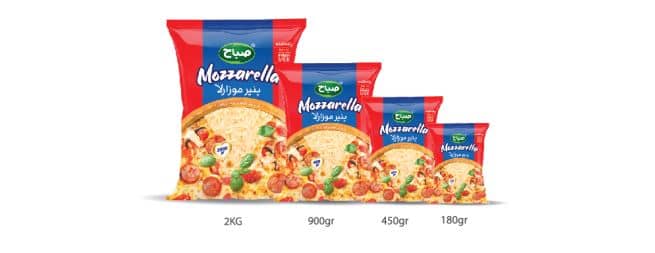 Pizza Cheese Processed & Topping &Mozzarella -Naylon Sealed(180,450,900,2000 gr)
