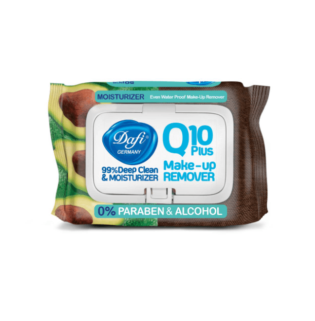 Q10 hydrating makeup remover wet wipes with lid, 50 sheets