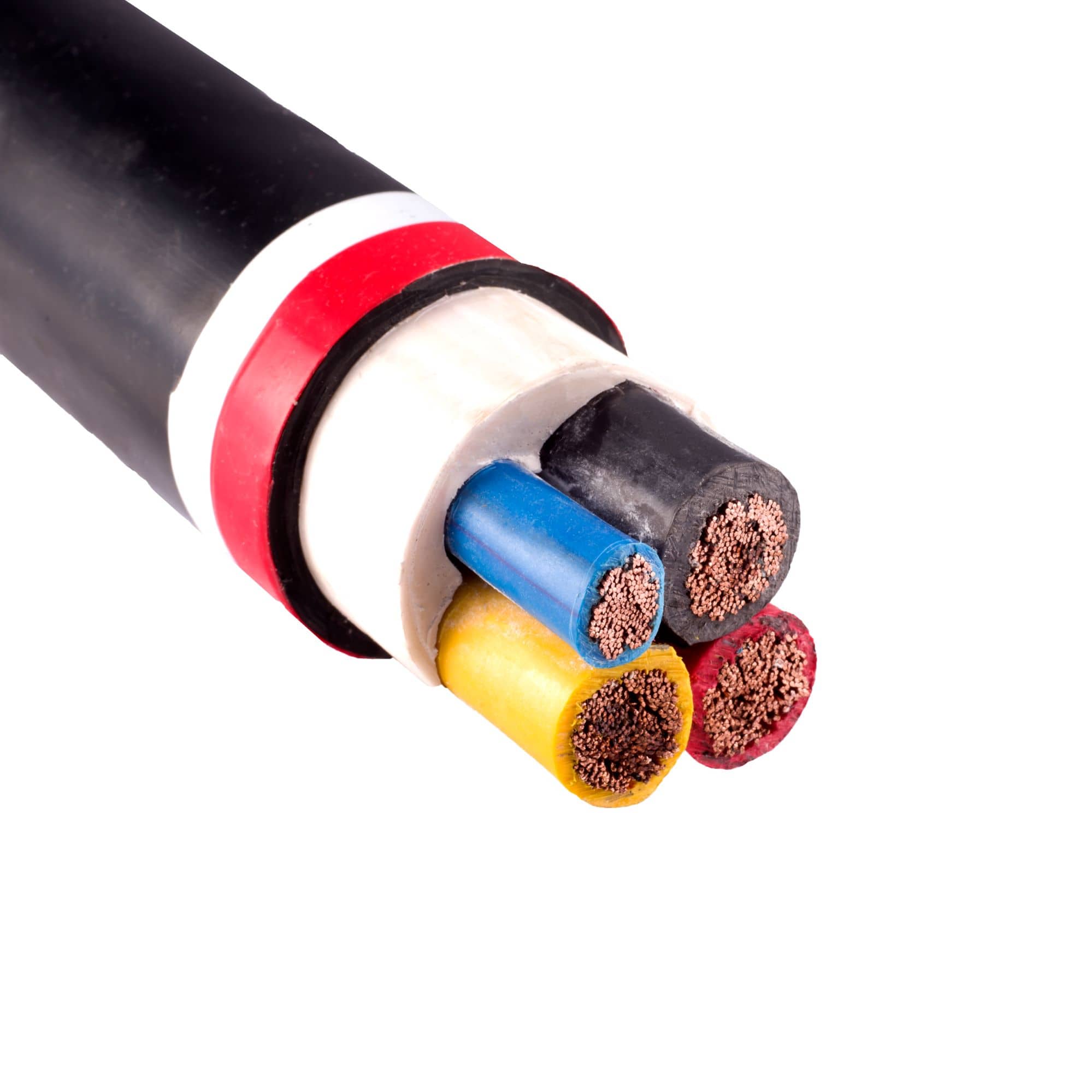 Flexible cables with a cross-section of 3x70+35