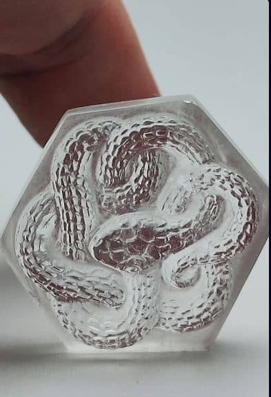 Handcrafted Natural Quartz Spiral Snake Medallion Gemstone Pendant with Raised Twisted Serpent Design