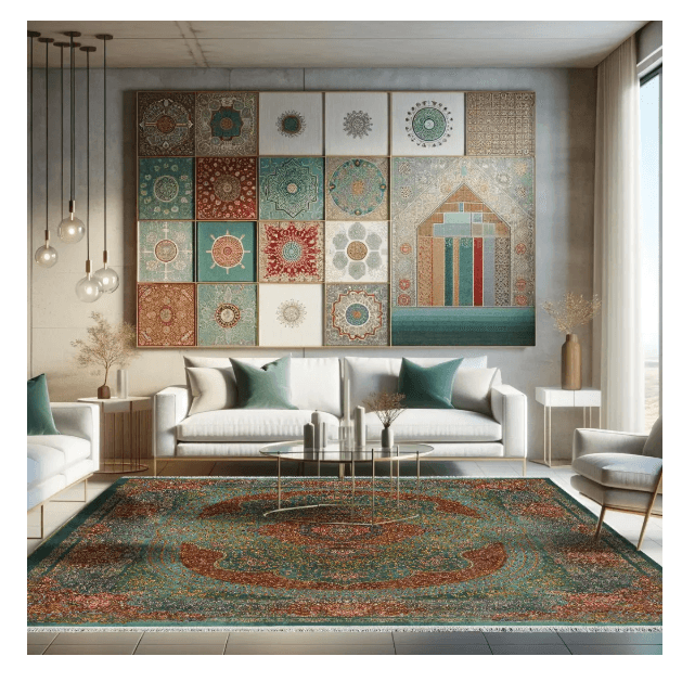 Pile Material Acrylic Rug , Classic Collection-Green 2000015184