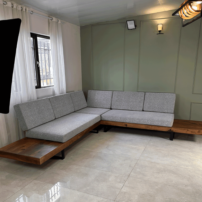Zed Design Ghazal Modern L-Shaped Upholstered Sofa