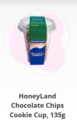 Honeyland Chocolate Chip Cookie Cup -Crunchy Chocolate Biscuits 135g