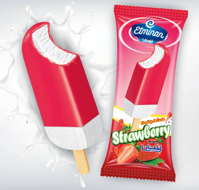 Eminan Fruit Stick Ice Cream  Mango, Orange, Strawberry & Banana Flavors