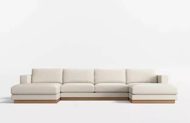 Zed Design Arta U-Shaped Comfort Sofa with Solid Natural Wood Frame & Hypoallergenic Foam