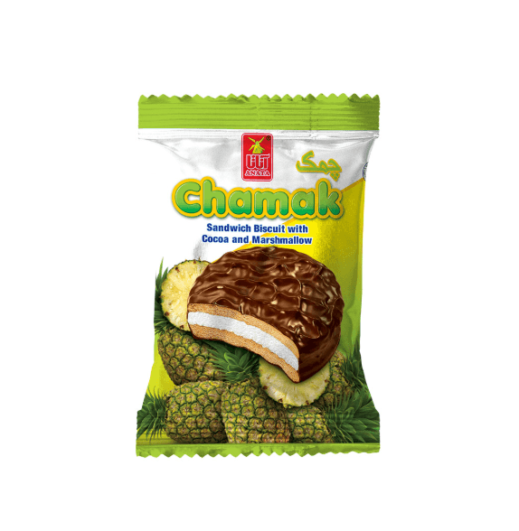 Chamak Chocolate Coated Cream Biscuits  Pineapple, Peach, Watermelon
