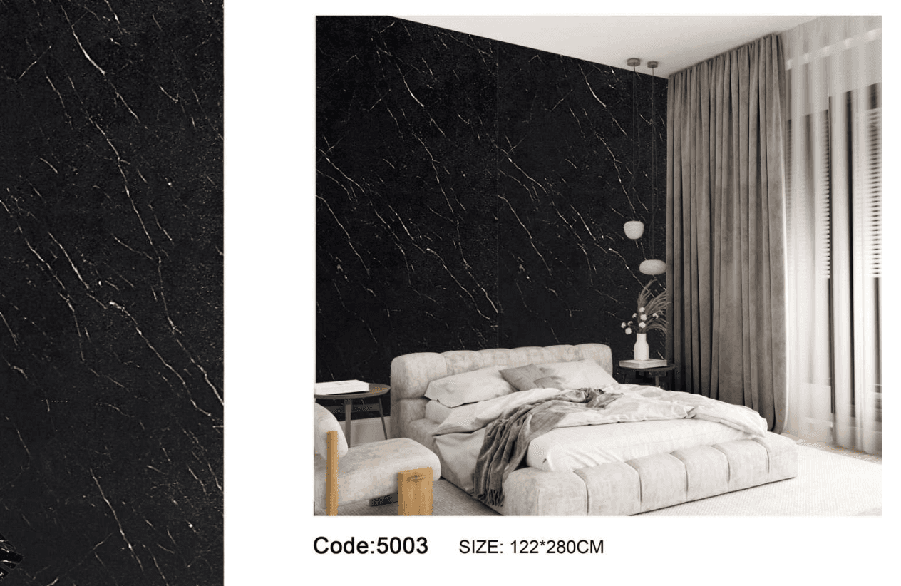 Black Marble Look Decorative MDF Wall Panel