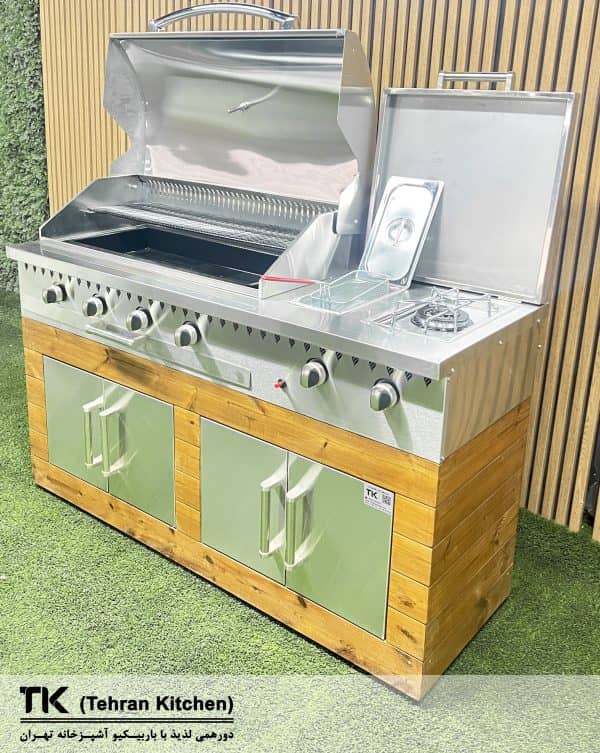 Tehran Kitchen 160 cm Gas & Charcoal BBQ Island with Fryer