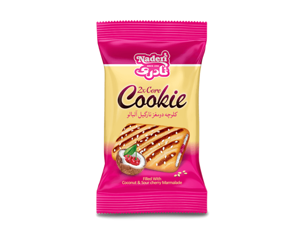  2cores Cookie filled with Coconut and Fig marmalade ,Coconut, Sour cherry  
