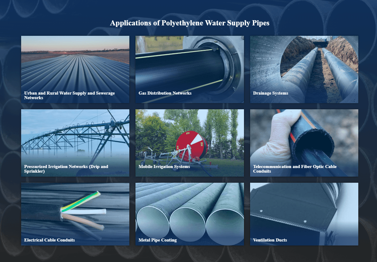 Polyethylene Pipes (HDPE & LDPE) for Water Supply and Irrigation Systems