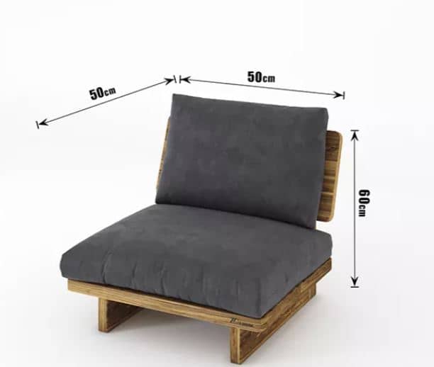 Zed Design Modern Minimalist Walnut Wood Upholstered Lounge Chair