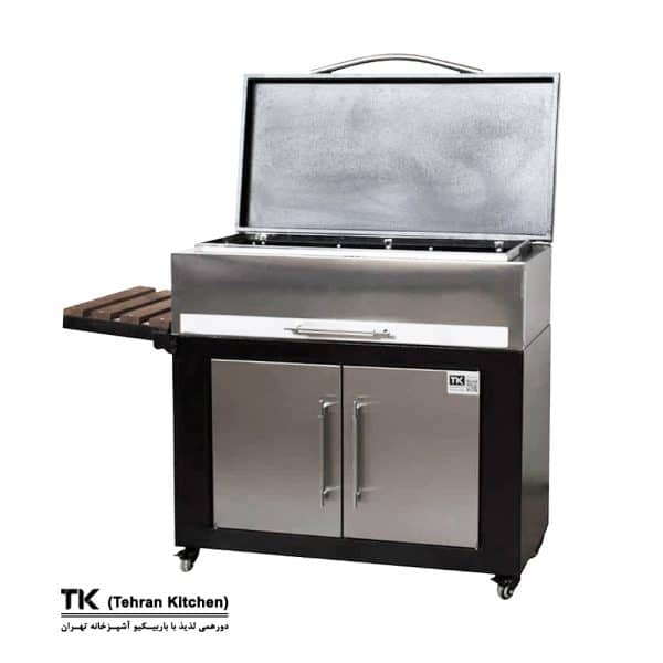 Tehran Kitchen 110 cm Charcoal BBQ Grill with Cabinet and Fan