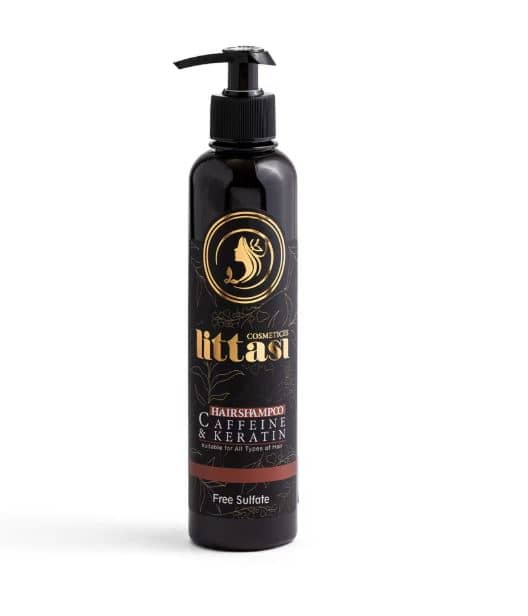 Littasi Sulfate-Free & Paraben-Free Caffeine Anti-Hair Loss Shampoo with Keratin  Strengthening Hair Growth Shampoo for Thicker, Fuller & Healthier Hair (320 ml)