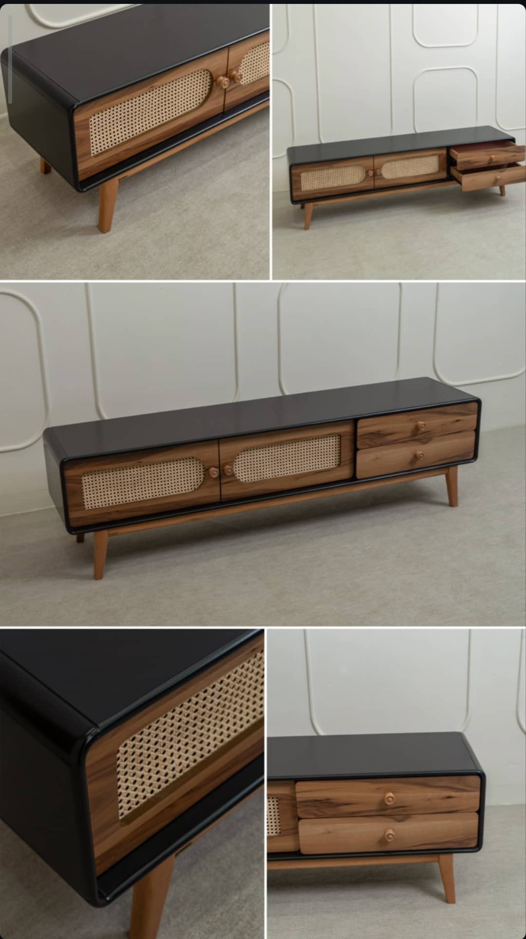 Fared Gallery Luxury American Walnut Veneer Wooden TV Table
