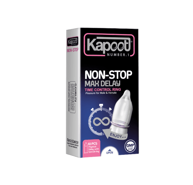 Non-Stop delayed-effect latex condoms, pack of 10