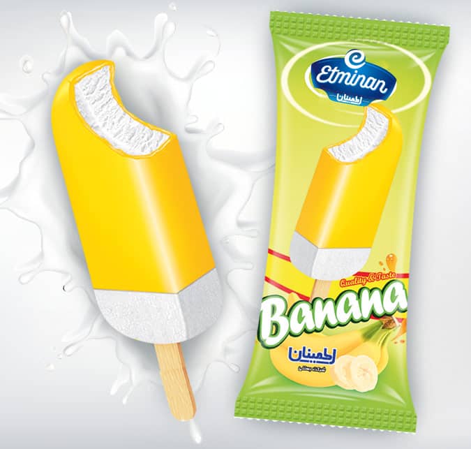 Eminan Fruit Stick Ice Cream  Mango, Orange, Strawberry & Banana Flavors