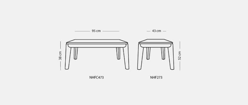 ZULA , Modern MDF Coffee Table with Angled Beech Wood Legs