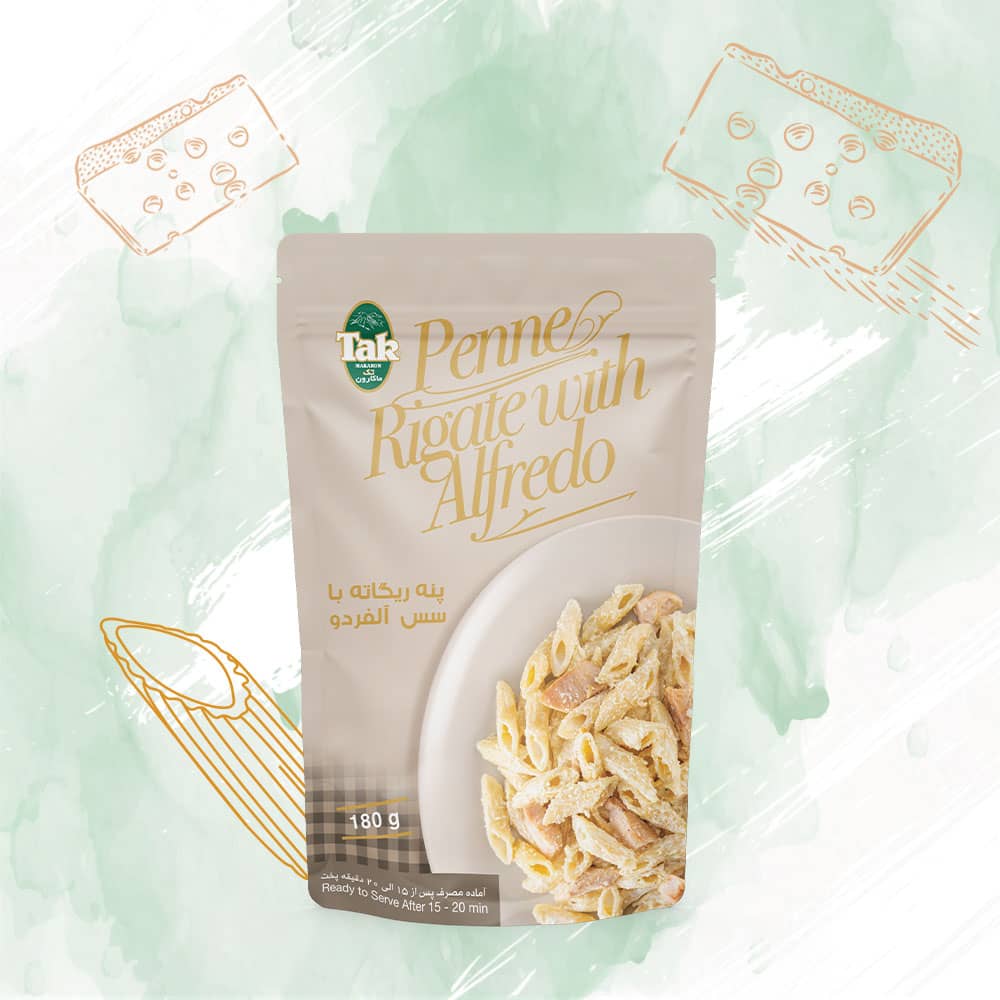 Tak Macaroon Penne Rigate with Alfredo Sauce