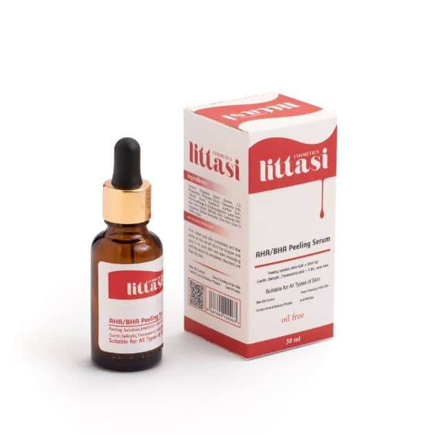 Littasi Professional محلول تقشير مكثف AHA 30% + BHA 2% وسيروم تقشير للوجه مع فيتامين B5 والصبار  تنظيف عميق للمسام، تفتيح البشرة وعلاج مكافحة حب الشباب للبشرة العادية إلى الدهنية، 30 مل