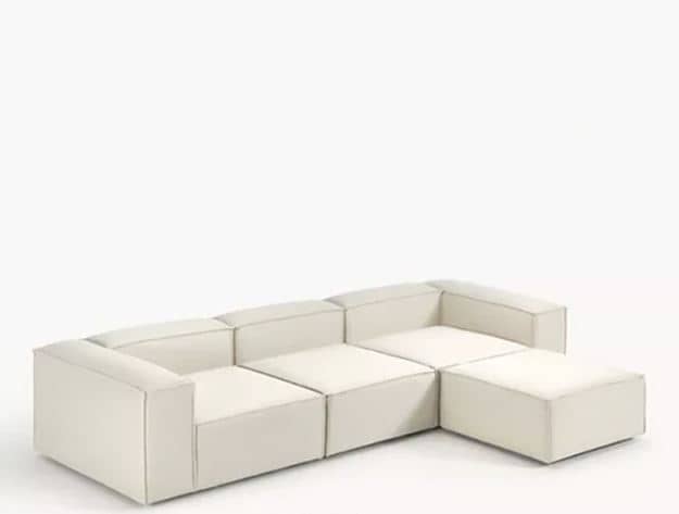 Zed Design Minimalist Modular Puzzle Wooden Sofa with Solid Natural Wood Frame
