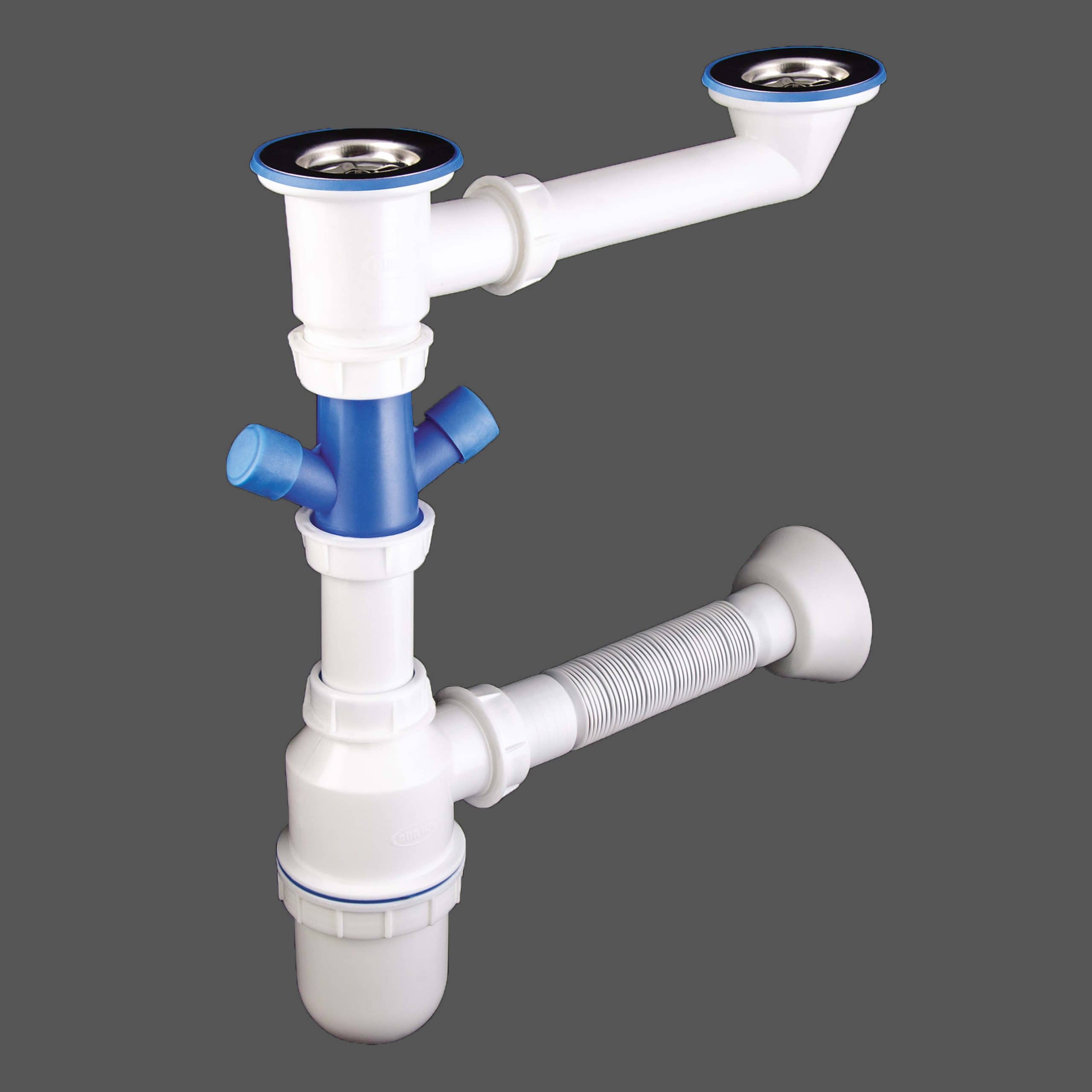 bottle trap for double bowl sinks