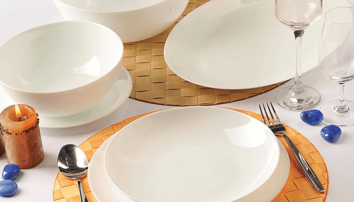 Decorated Opal Dinnerware & Serving Set  Multiple Designs