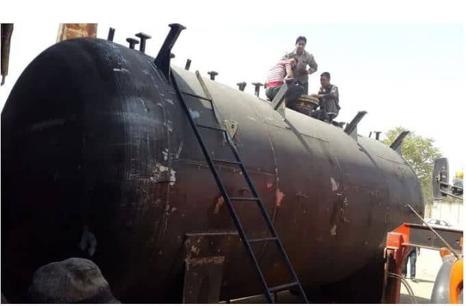 Metal and Polyethylene Soda Storage Tank