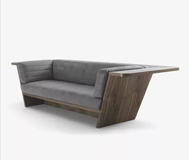 Zed Design Liana Modern 3-Seater Solid Natural Wood Sofa with 3.5 cm Wooden Frame, Upholstered Cushions & Hypoallergenic Finish