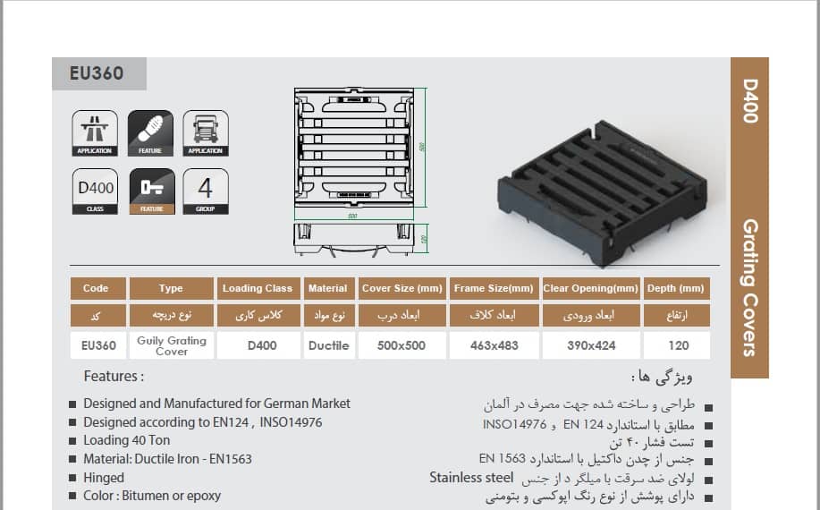 Export Cast Iron Manhole Cover EU360