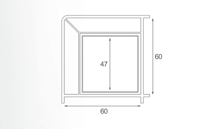 hollow square section 60mm