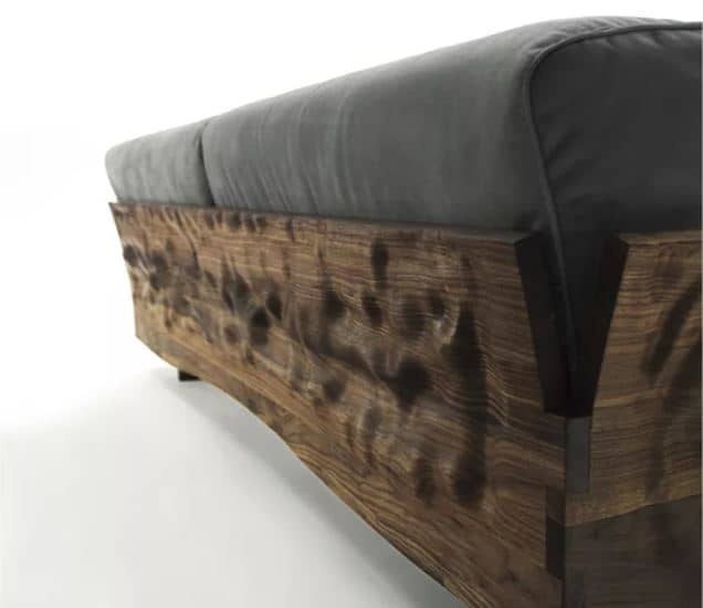 Zed Design Modern Minimalist Wooden Sofa with Natural Walnut Veneer, 230 cm