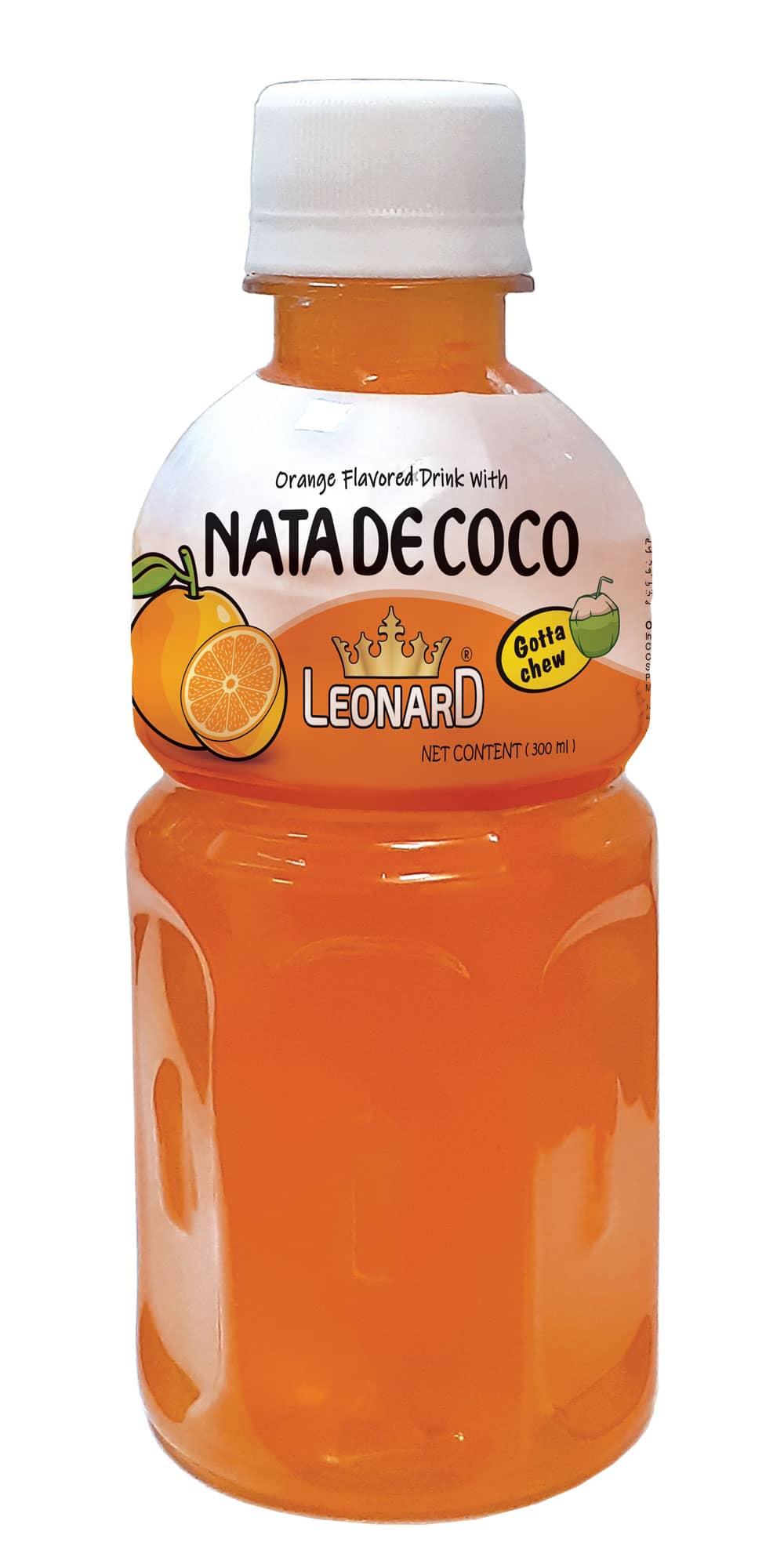 نوشیدنی با طعم پرتقال Nata de Coco – بطری پت ۳۰۰ میلی‌لیتری