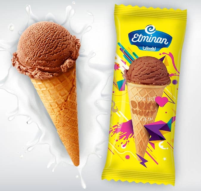 Eminan Scoop Cone Ice Cream  Vanilla, Cocoa & Saffron Flavors